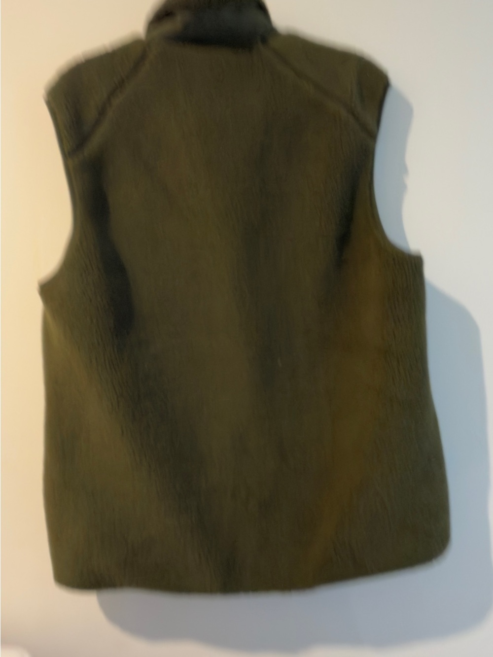ONLY & SONS Olive Green Sherpa Zip Vest - Picture 5 of 6